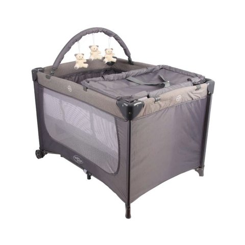 Berço Joly Trocador Desmontável Mobile Baby Style Cinza