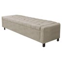 Ver imagem 1 de Calçadeira Baú King Everest P02 195cm para Cama Box Suede - Doce Sonho Móveis Bege