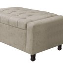Ver imagem 3 de Calçadeira Baú King Everest P02 195cm para Cama Box Suede - Doce Sonho Móveis Bege