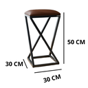 Ver imagem 3 de Banqueta Baixa Metal Luxo Estilo Industrial Moderna:marrom