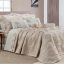 Ver imagem 1 de Kit Cobre Leito + Jogo de Cama Queen Bristol - 100% Alg. 200 Fios 07 Peças - Caqui