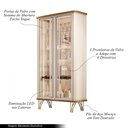Ver imagem 3 de Cristaleira Decorativo com Led Portas de Vidro Évora Off White/cinamomo G26 - Hb Móveis