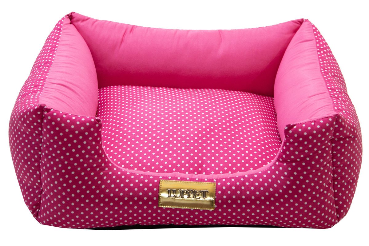 Cama Luppet Quadrada Luxo para Cachorro ou Gato Rosa Poa M - 3