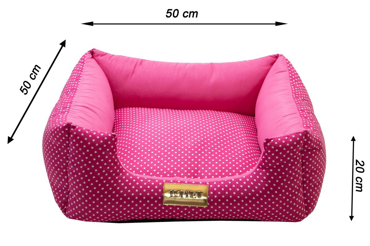 Cama Luppet Quadrada Luxo para Cachorro ou Gato Rosa Poa M - 4