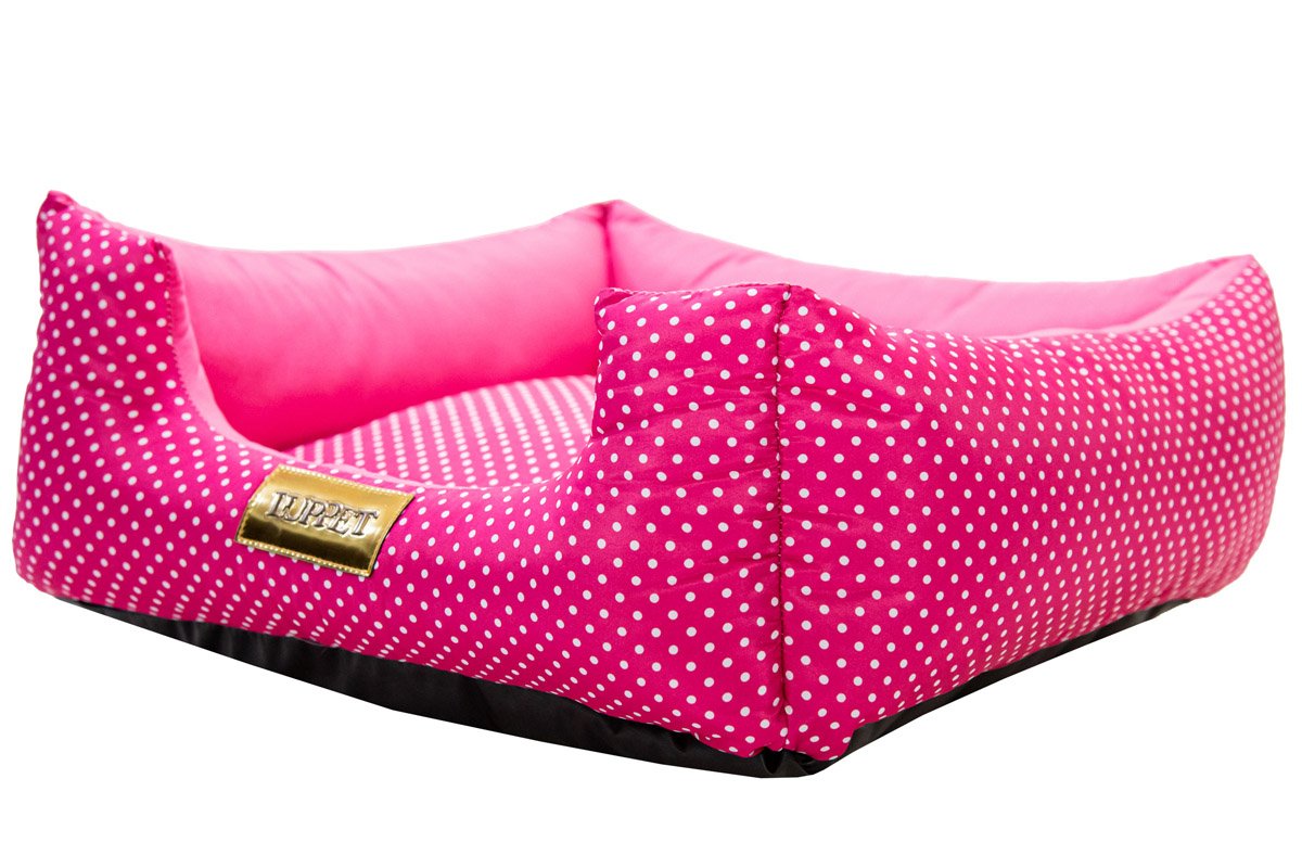 Cama Luppet Quadrada Luxo para Cachorro ou Gato Rosa Poa M - 5