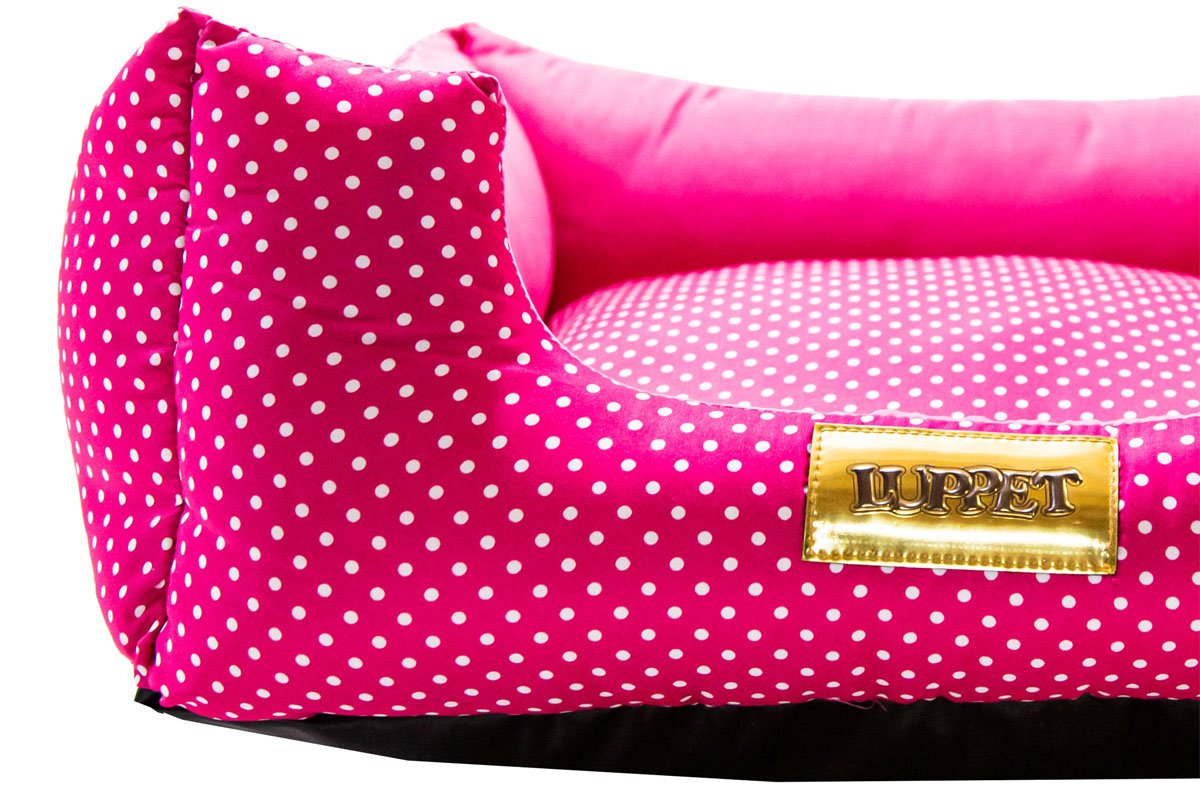 Cama Luppet Quadrada Luxo para Cachorro ou Gato Rosa Poa M - 2