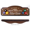 Ver imagem 1 de Placa Decorativa Porta-tacos Sinuca + Suporte - Mitchell´s