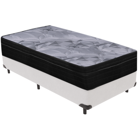 Cama Box Branco e Colchão Airtech Pampa Molas Ensacadas Solteiro Ortobom