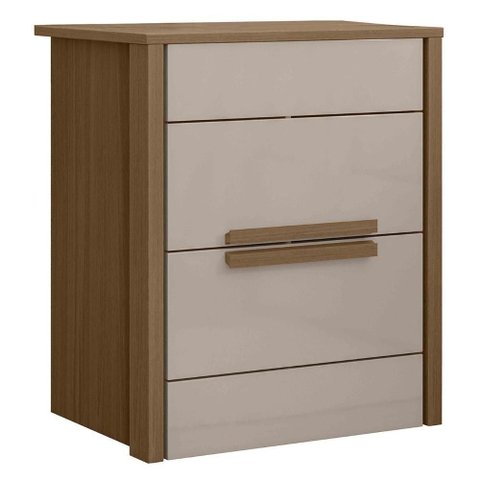 Mesa de Cabeceira 51cm 2 Gavetas Lara Carvalho/fendi Z17 - Mpozenato