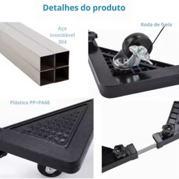 Suporte Rodinha Lavadora Secadora Geladeira Fogão Maquina de Lavar Cervejeira - 6