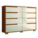 Ver imagem 1 de Cômoda Grande 147 Cm 8 Gavetas Georgia Moval Freijó/off White