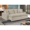Ver imagem 3 de Sofá 3 Lugares Retrátil com Encosto Fixo Linho M-145 Martins Creme