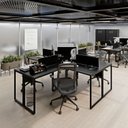 Ver imagem 5 de Escrivaninha Ilha em L Estação de Trabalho Mesa Industrial 240x78cm