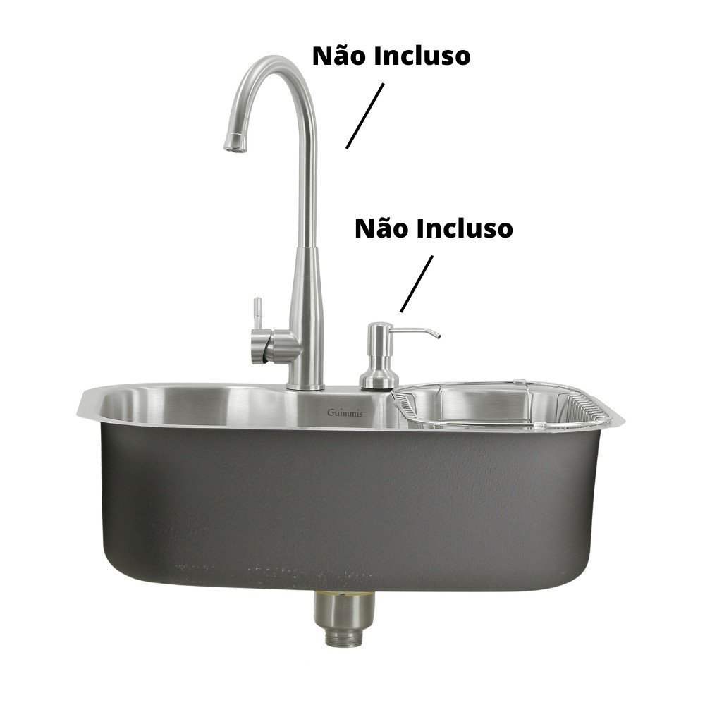 Cuba Simples Gourmet em Aço Inox 304 63X43 cm Guimmis.casa - 2