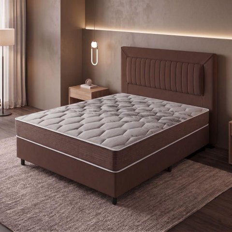 Cama Box Casal Colchão Sirius Molas Ensacadas Portobel 138x188x62cm