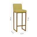 Ver imagem 2 de Kit 2 Banquetas Andy Moderna Ferro Dourado Estofado Suede Amarelo