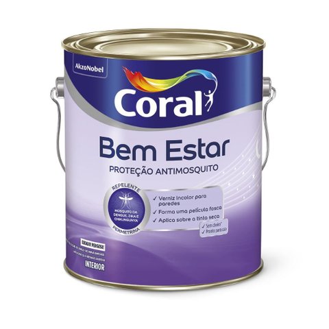 VERNIZ PROTEÇÃO ANTIMOSQUITO BEM ESTAR CORAL VERNIZ BEM ESTAR PROT ANTIMOSQUITO 3,6L CORAL 3984