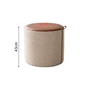 Ver imagem 4 de Kit 2 Puffs Requinte Design Elegante Decorativo Sala Moderna Premium Luxo - Couro Marrom/Linho Bege