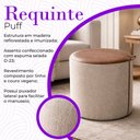 Ver imagem 3 de Kit 2 Puffs Requinte Design Elegante Decorativo Sala Moderna Premium Luxo - Couro Marrom/Linho Bege