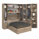 Ver imagem 2 de Dormitório Queen Size Sem Cama 1219S Castanho