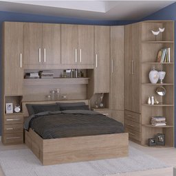 Dormitório Queen Size Sem Cama 1219S Castanho - 1