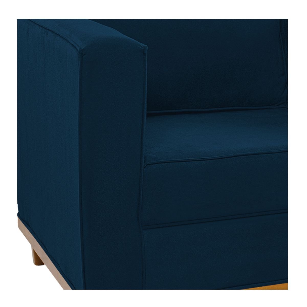 Kit Sofá 2 Lugares e Poltrona Europa Suede Azul Marinho ADJ Decor - 11