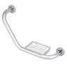 Barra de Apoio Alça Idoso Cadeirante Acessibilidade Angular Inox Saboneteira Suporte Chuveiro Box - 1