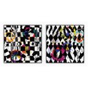 Ver imagem 1 de kit com 2 Quadros Decorativos Abstratos com Moldura e Vidro para Sala Quarto Escritórios e Clínicas