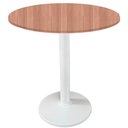 Ver imagem 1 de Mesa Zeta Ferro Branco 75 Cm (alt) Disco Redondo Tampo Mdp Redondo 80 Cm Larg X 2,5 Cm (alt) Noce