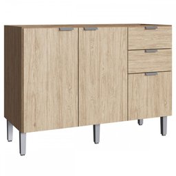 Balcão de Cozinha para Pia 3 Portas 2 Gavetas 100% Mdf Wood/Malbec Co9320 - Decibal - 1