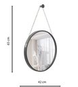 Ver mais imagens de Espelho Decorativo Adnet Preto Alça Corrente Cromada 40 cm Redondo 40 cm