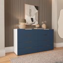 Ver imagem 1 de Cômoda Madri com 8 Gavetas 150x84cm Azul/Branco 250697