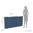 Ver imagem 3 de Cômoda Madri com 8 Gavetas 150x84cm Azul/Branco 250697
