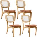 Ver imagem 1 de Kit 4 Cadeiras para Sala de Jantar Estofada e Tela Mariah L02 Couríssimo Camel
