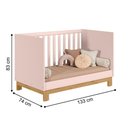 Ver imagem 2 de Berço e Cômoda Casa do Lótus Converte em Mini Cama Rosa Acetinado Qmovi