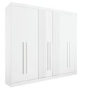 Ver imagem 1 de Roupeiro 6 Portas Ripado 6 Gavetas com Pés da Vinci Plus - D Doro Branco/Ripado