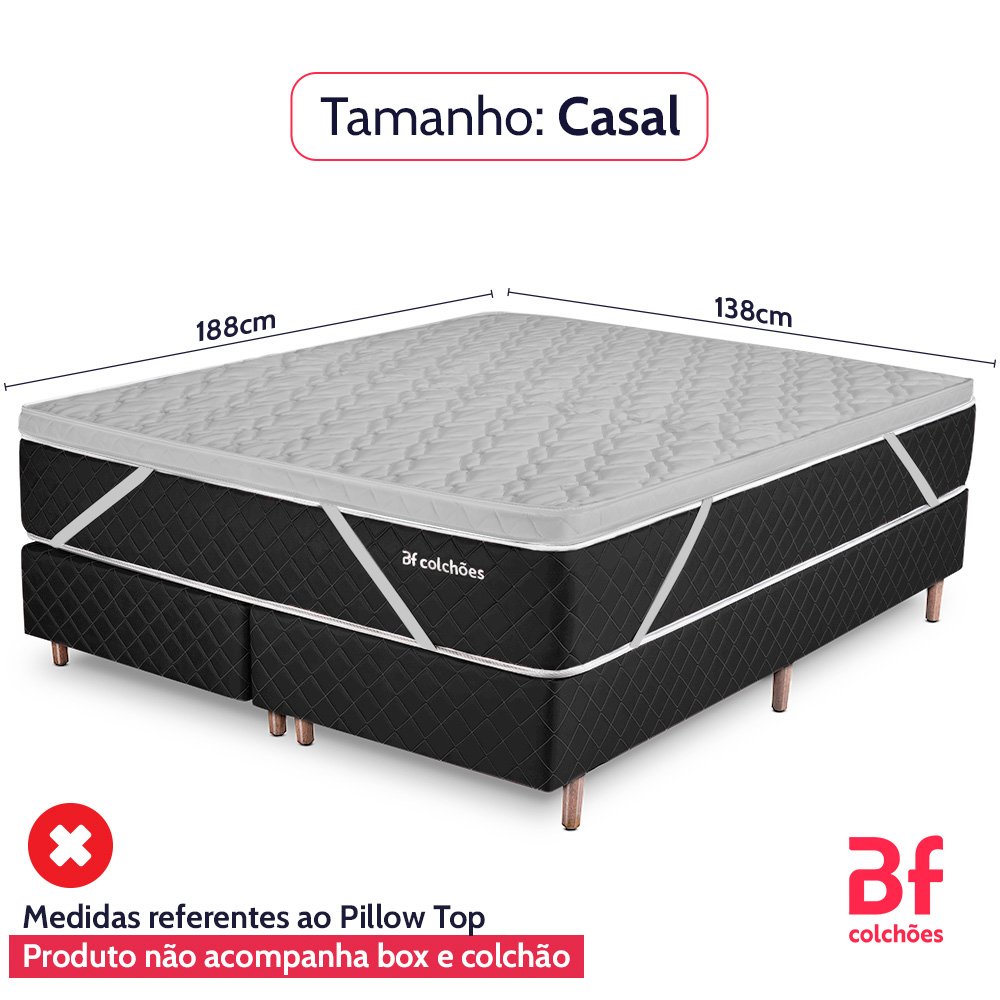 Pillow Top Casal Espuma D45 Firme 138x188x5cm - Bf Colchões - 2