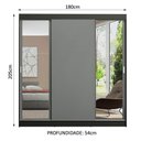 Ver imagem 6 de Guarda-roupa Madesa Reno 3 Porta Correr Espelhos Preto Cinza