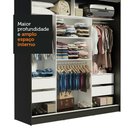 Ver imagem 5 de Guarda-roupa Madesa Reno 3 Porta Correr Espelhos Preto Cinza
