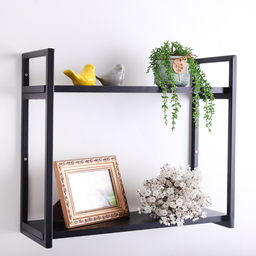 Estrutura para Prateleira 2 Niveis Industrial 43x18 Metal Preto - 2