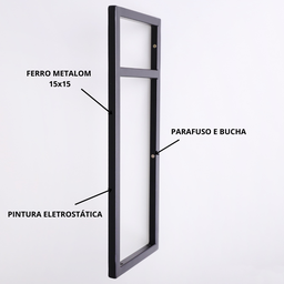 Estrutura para Prateleira 2 Niveis Industrial 43x18 Metal Preto - 4