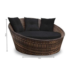 Chaise Orbit em Fibra Sintética - Tecido Duna Preto