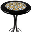 Ver imagem 2 de Cj Mesa Madeira Azulejo 60cm - Bistrô Fixa 98cm + 2 Banquetas 73 - Preta - Anos Dourados