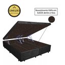Ver imagem 3 de Base Box Baú Casal Luxo Blindado Bipartido AColchoes Suede Preto 41x138x188