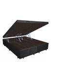 Ver imagem 4 de Base Box Baú Casal Luxo Blindado Bipartido AColchoes Suede Preto 41x138x188