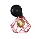 Ver imagem 2 de Arandela de Parede Estilo Retrô com Aramado Modelo Diamante na Cor Vermelho - Bivolt 110v / 220v