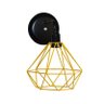Arandela de Parede Estilo Retrô com Aramado Modelo Diamante na Cor Amarelo - Bivolt 110v / 220v - 1