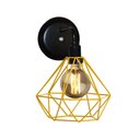 Ver imagem 2 de Arandela de Parede Estilo Retrô com Aramado Modelo Diamante na Cor Amarelo - Bivolt 110v / 220v