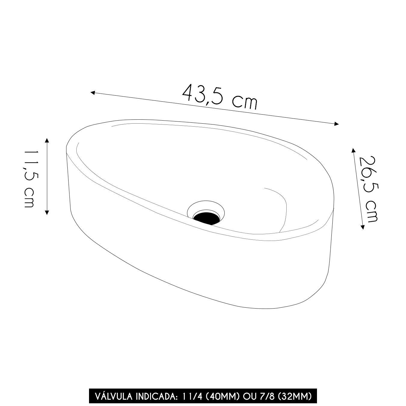 Cuba Pia para Banheiro Gota 43cm Maitê C08 Branco - Mpozenato - 4