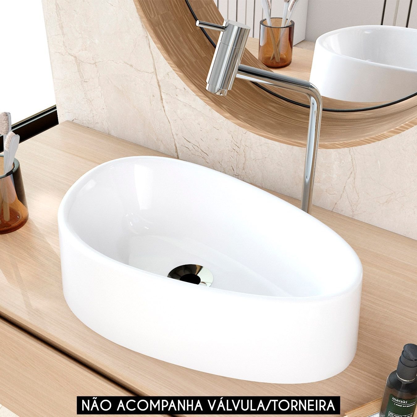 Cuba Pia para Banheiro Gota 43cm Maitê C08 Branco - Mpozenato - 2